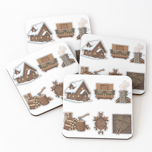 Item preview, Alpine Winter Chalet Sticker Pack - Mountain Cabin Scenery Set designed and sold by SimpleP.