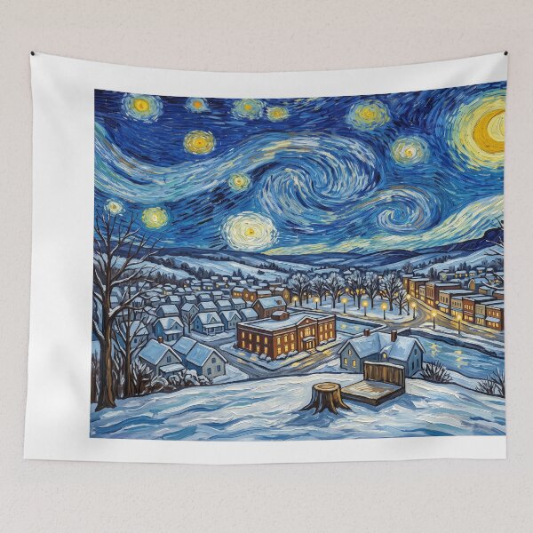 Item preview, Punxsutawney Starry Night Historical Landscape designed and sold by Bad-Decisions-Designs.