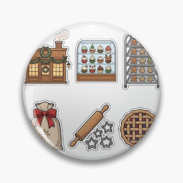 Item preview, Christmas Village Bakery Sticker Pack - Festive Pastry Storefront Set designed and sold by SimpleP.