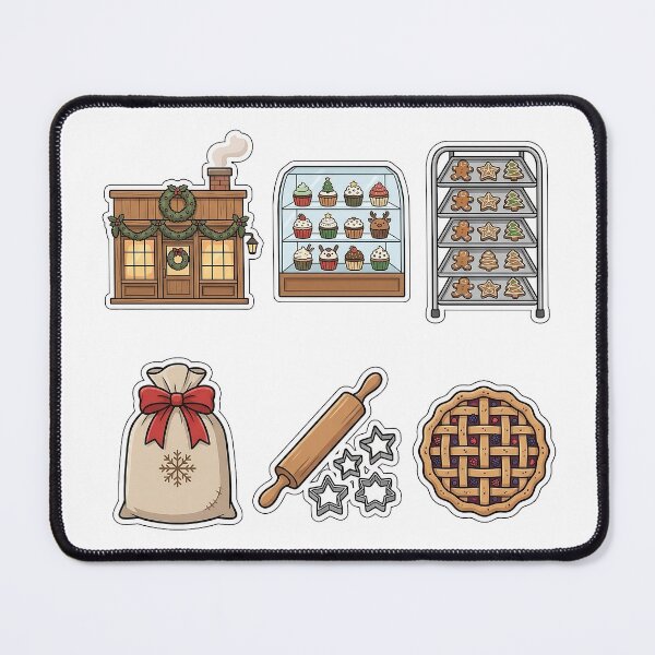 Item preview, Christmas Village Bakery Sticker Pack - Festive Pastry Storefront Set designed and sold by SimpleP.