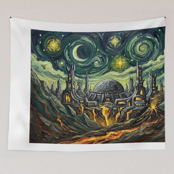 Item preview, Klingon Homeworld Qo'noS Starry Night Landscape designed and sold by Bad-Decisions-Designs.