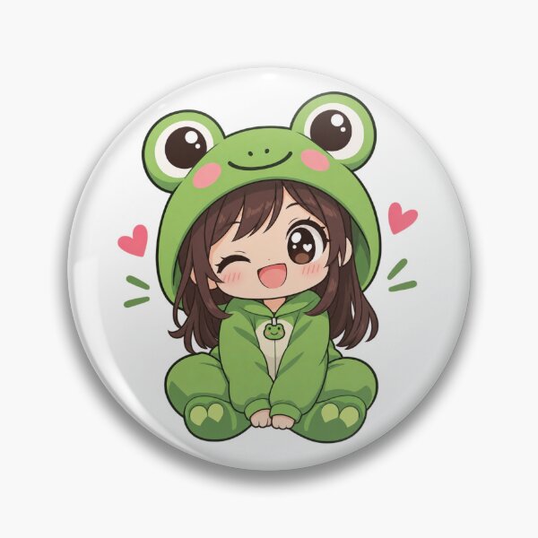 Item preview, Kawaii Frog Girl Cute Frog Hoodie designed and sold by RonBear-Designs.