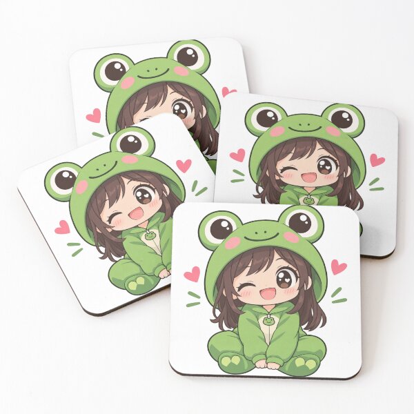 Item preview, Kawaii Frog Girl Cute Frog Hoodie designed and sold by RonBear-Designs.