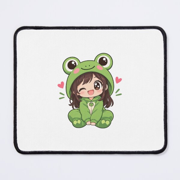 Item preview, Kawaii Frog Girl Cute Frog Hoodie designed and sold by RonBear-Designs.