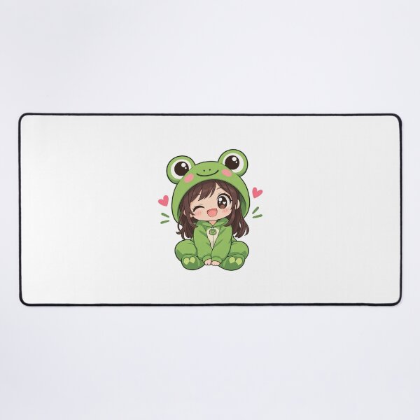 Item preview, Kawaii Frog Girl Cute Frog Hoodie designed and sold by RonBear-Designs.