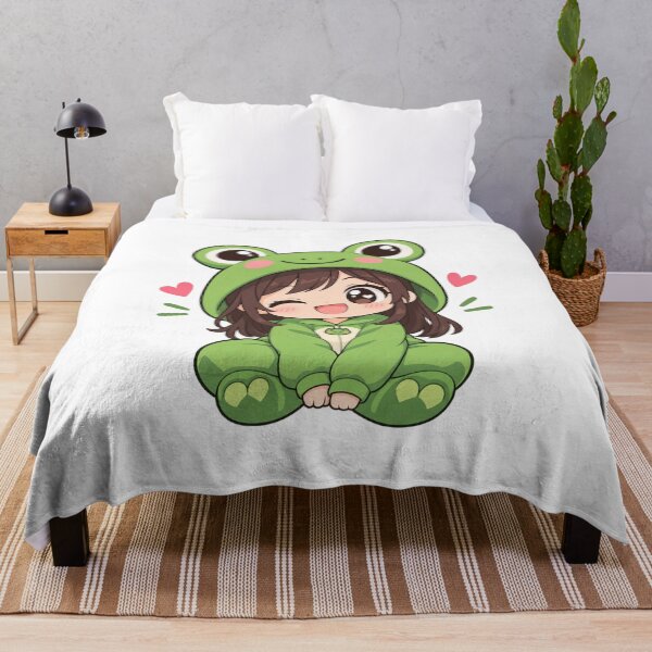 Item preview, Kawaii Frog Girl Cute Frog Hoodie designed and sold by RonBear-Designs.