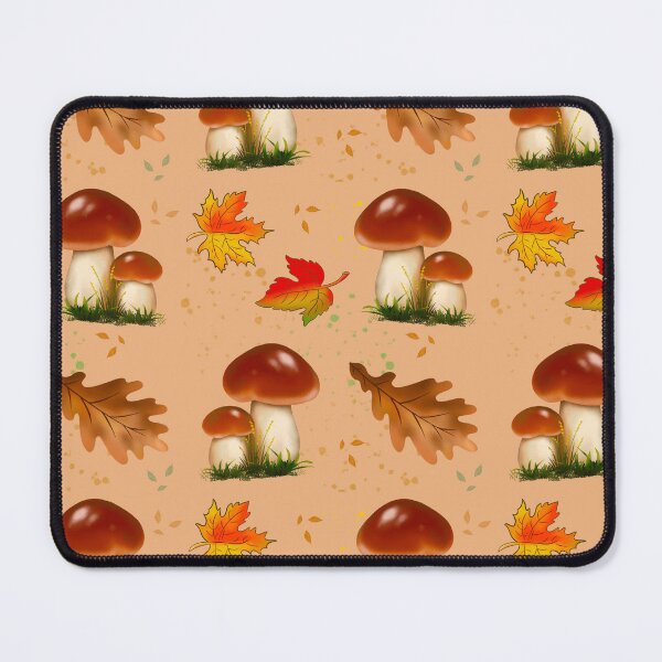 Item preview, Woodland Bolete Mushroom Oak Maple Leaf Warm Tan designed and sold by FestivityFinds.
