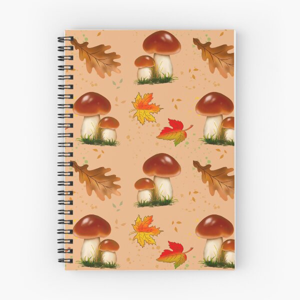 Item preview, Woodland Bolete Mushroom Oak Maple Leaf Warm Tan designed and sold by FestivityFinds.