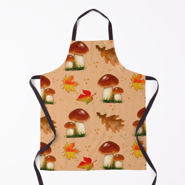 Item preview, Woodland Bolete Mushroom Oak Maple Leaf Warm Tan designed and sold by FestivityFinds.