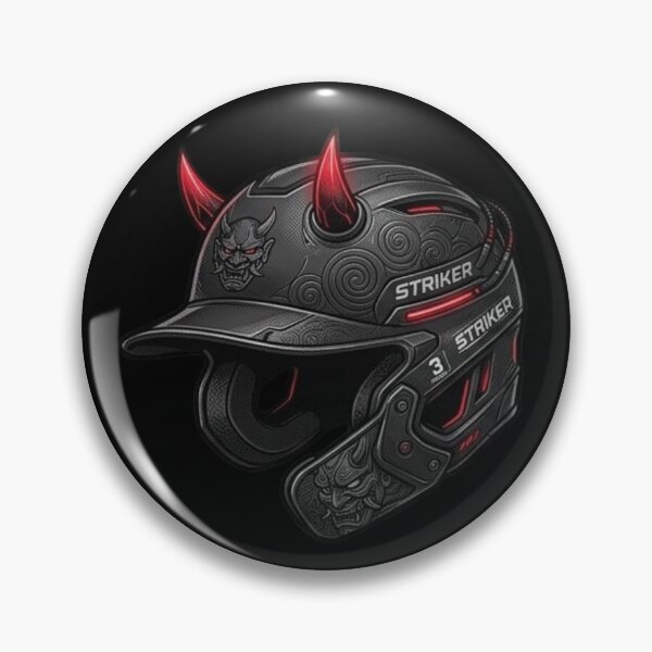 Item preview, Cyber Oni Striker Samurai Mech Baseball Helmet designed and sold by FABIOLART.