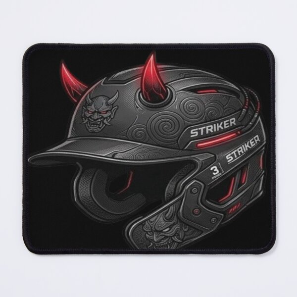 Item preview, Cyber Oni Striker Samurai Mech Baseball Helmet designed and sold by FABIOLART.