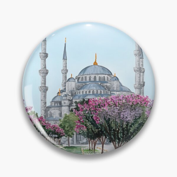 Item preview, Blue Mosque Istanbul Watercolor – Turkey Cityscape Art designed and sold by POSTERIOCREW.