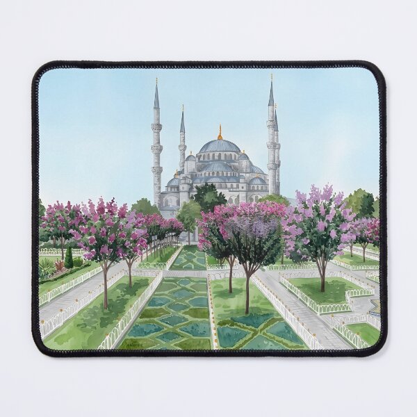 Item preview, Blue Mosque Istanbul Watercolor – Turkey Cityscape Art designed and sold by POSTERIOCREW.