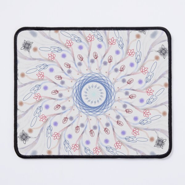 Item preview, Pastel Bue pink radial mandala swirl pattern designed and sold by Bywithrose instant studio.