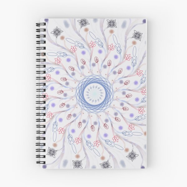 Item preview, Pastel Bue pink radial mandala swirl pattern designed and sold by Bywithrose instant studio.
