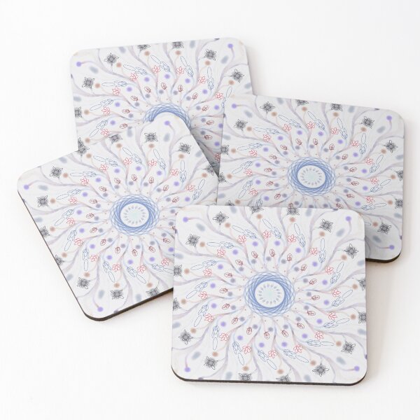 Item preview, Pastel Bue pink radial mandala swirl pattern designed and sold by Bywithrose instant studio.