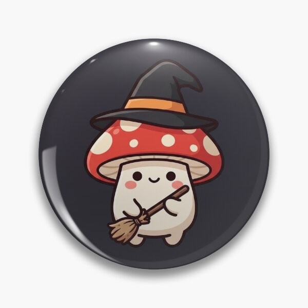 Item preview, Cute Witch Mushroom with Broom designed and sold by Rariks.