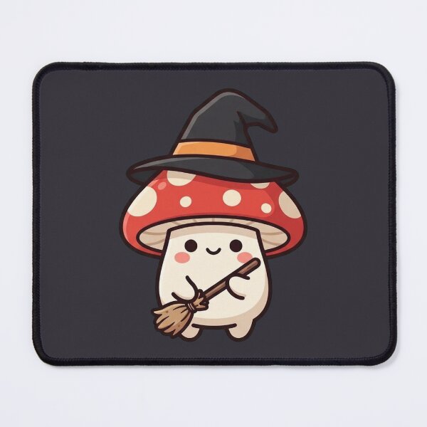 Item preview, Cute Witch Mushroom with Broom designed and sold by Rariks.