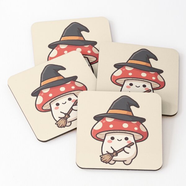 Item preview, Cute Witch Mushroom with Broom designed and sold by Rariks.