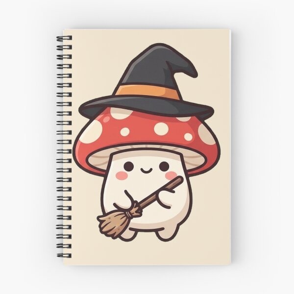 Item preview, Cute Witch Mushroom with Broom designed and sold by Rariks.