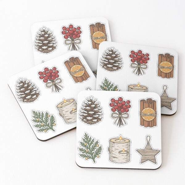 Item preview, Rustic Winter Nature Decor Sticker Pack - Pinecone & Berry Set designed and sold by SimpleP.