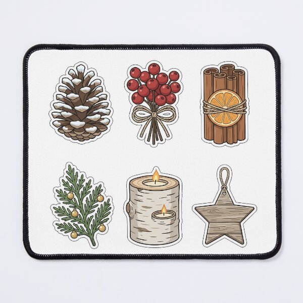 Item preview, Rustic Winter Nature Decor Sticker Pack - Pinecone & Berry Set designed and sold by SimpleP.