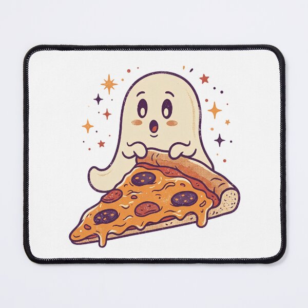Item preview, Cute Wide Eyed Ghost Hugging Pizza Slice Design designed and sold by abdelski.