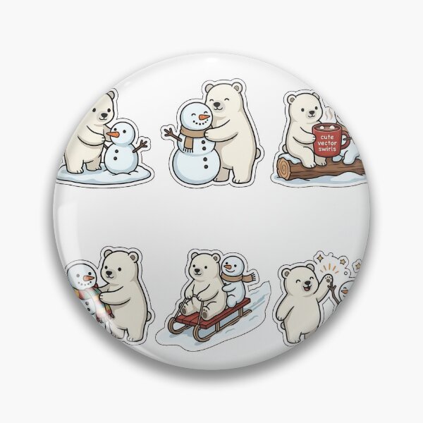 Item preview, Cute Polar Bear & Snowman Friends Sticker Pack - Winter Friendship Set designed and sold by SimpleP.