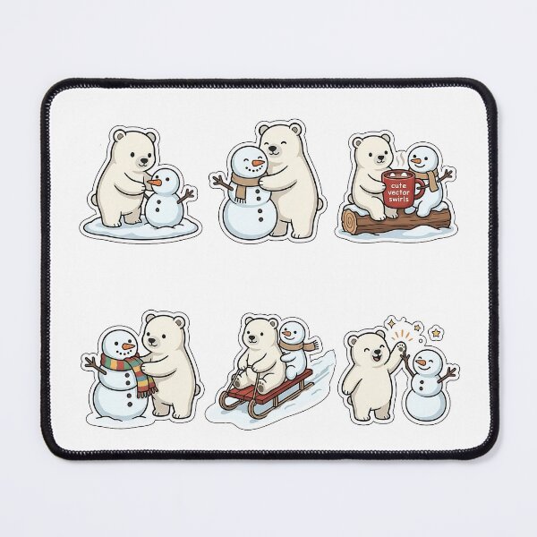 Item preview, Cute Polar Bear & Snowman Friends Sticker Pack - Winter Friendship Set designed and sold by SimpleP.