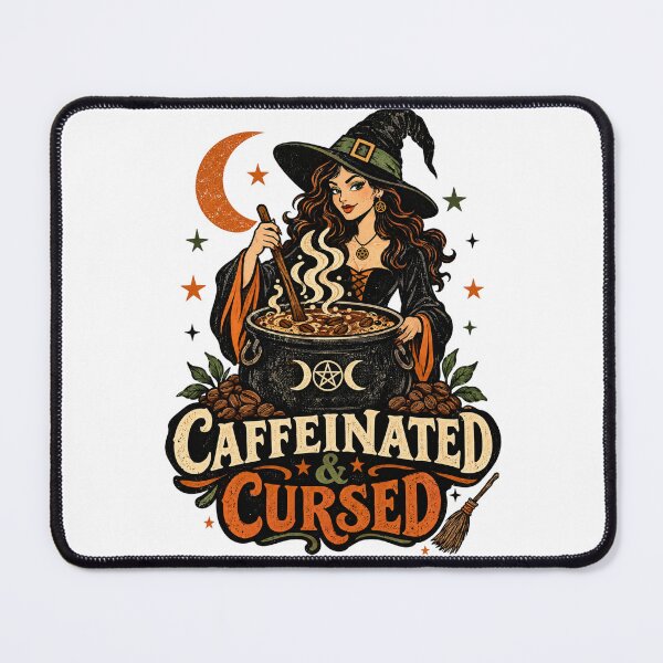 Item preview, Caffeinated And Cursed Witch Coffee Halloween Shirt designed and sold by PhelipeCasanova.