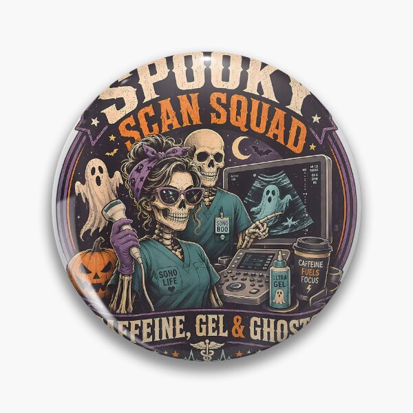 Item preview, Spooky Scan Squad Sonographer Skeleton Ultrasound Halloween T-Shirt designed and sold by viinnzArt.