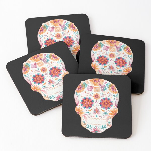 Item preview, Watercolor Sugar Skull Day of the Dead Floral Art designed and sold by bvdesignart.