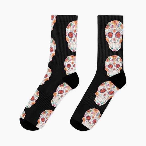 Item preview, Watercolor Sugar Skull Day of the Dead Floral Art designed and sold by bvdesignart.