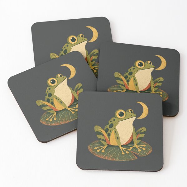 Item preview, Vintage Frog Moonlit Pond Retro Nature Art designed and sold by AmiGraph.