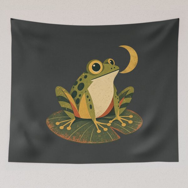 Item preview, Vintage Frog Moonlit Pond Retro Nature Art designed and sold by AmiGraph.