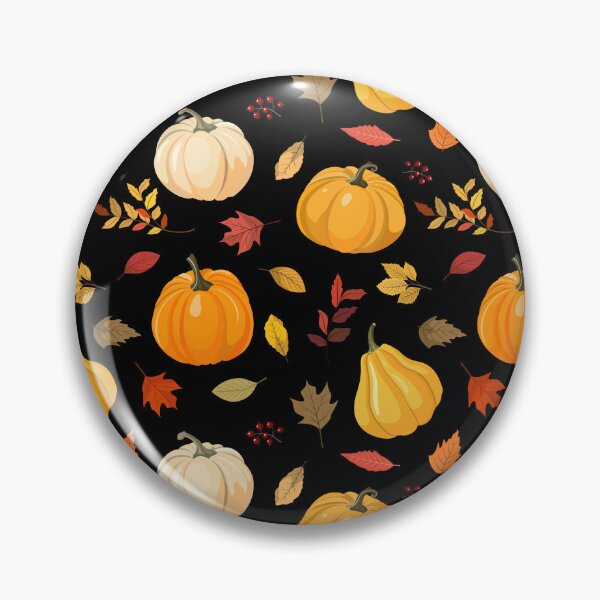 Item preview, Harvest Pumpkin Squash Fall Leaf Black Seamless Pattern designed and sold by FestivityFinds.