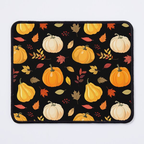 Item preview, Harvest Pumpkin Squash Fall Leaf Black Seamless Pattern designed and sold by FestivityFinds.