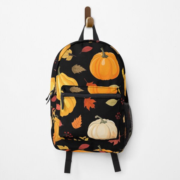 Item preview, Harvest Pumpkin Squash Fall Leaf Black Seamless Pattern designed and sold by FestivityFinds.