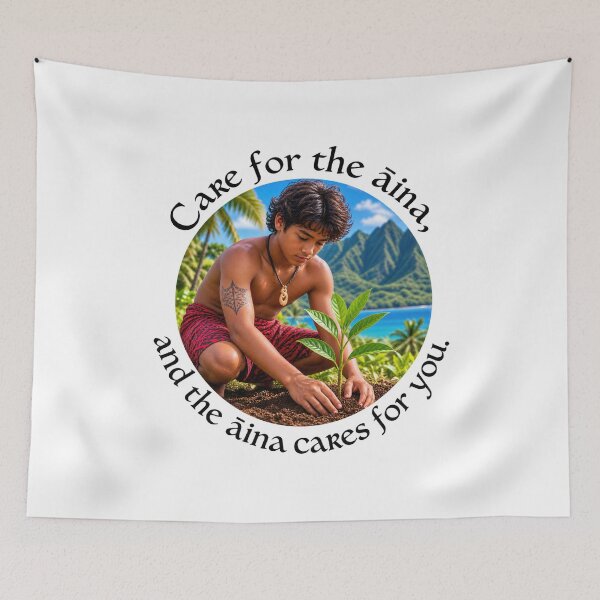 Item preview, Hawaii Conservation Chiasmus Proverb - Care for the ʻāina | Island Wisdom Art designed and sold by ShakaLife.org.