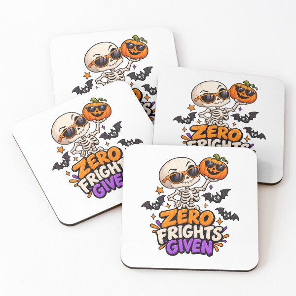 Item preview, Zero Frights Given Halloween Skeleton | Funny Spooky Pumpkin & Bat Design designed and sold by Pixanova.