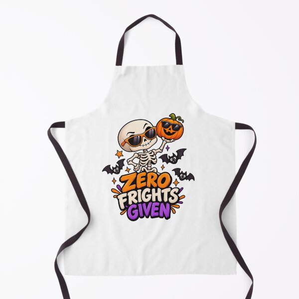 Item preview, Zero Frights Given Halloween Skeleton | Funny Spooky Pumpkin & Bat Design designed and sold by Pixanova.