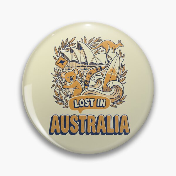 Item preview, Lost In Australia Retro Outback Doodle Beach Art designed and sold by Ada’s Mystic Atelier .