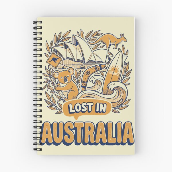 Item preview, Lost In Australia Retro Outback Doodle Beach Art designed and sold by Ada’s Mystic Atelier .