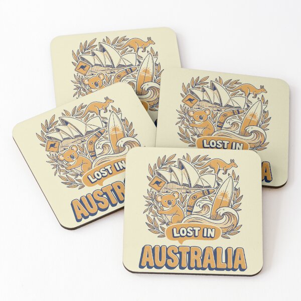 Item preview, Lost In Australia Retro Outback Doodle Beach Art designed and sold by Ada’s Mystic Atelier .