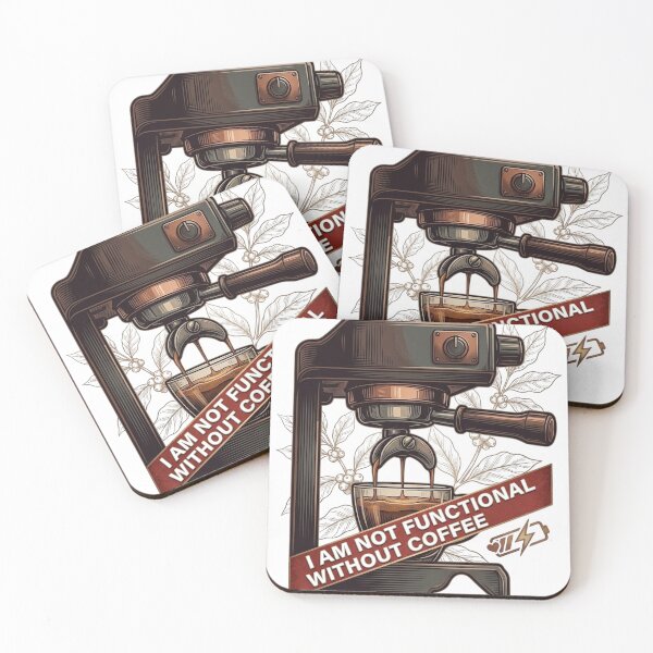 Item preview, I Am Not Functional Without Coffee Vintage Espresso Machine designed and sold by designwiss.