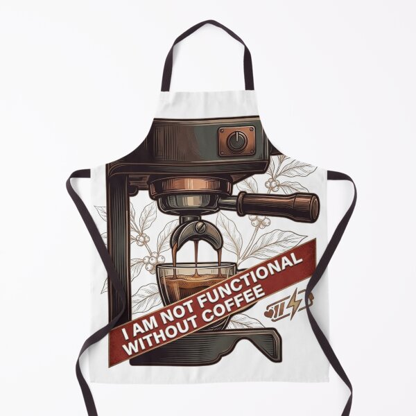 Item preview, I Am Not Functional Without Coffee Vintage Espresso Machine designed and sold by designwiss.