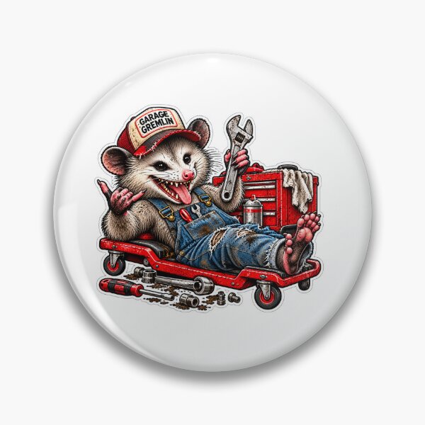 Item preview, Garage Gremlin Opossum Mechanic designed and sold by AnimalAirtistry.
