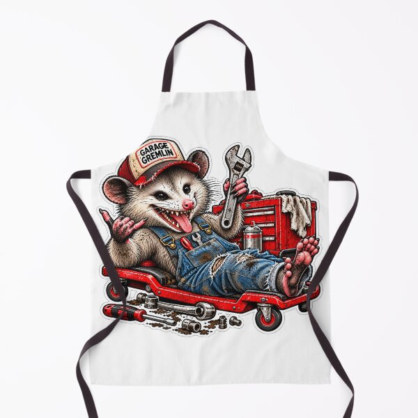 Item preview, Garage Gremlin Opossum Mechanic designed and sold by AnimalAirtistry.