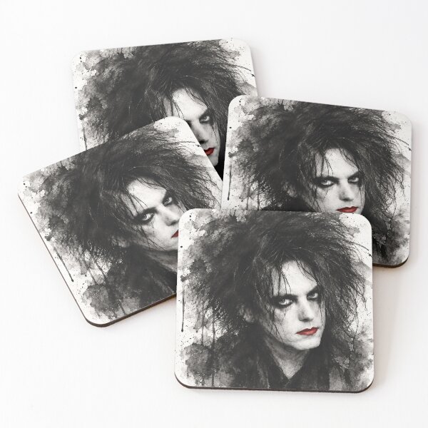 Item preview, Robert Smith Red Lips Portrait – Black and White Gothic Watercolour Art designed and sold by ConorKeeganArt.