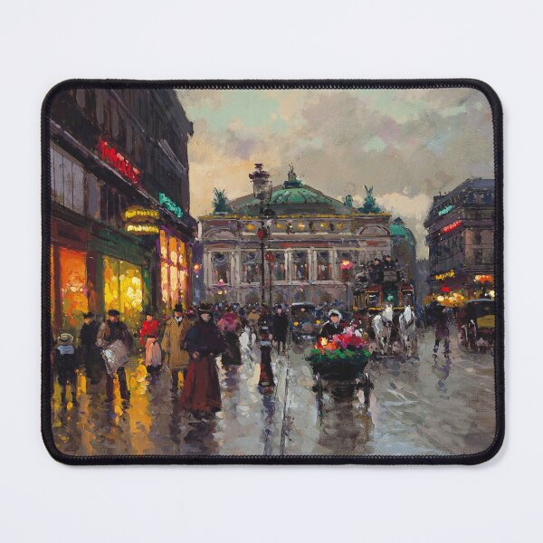 Item preview, Édouard Léon Cortès - Avenue de l'Opera après la pluie, Paris Opera House landscape painting designed and sold by Jéanpaul Ferro.
